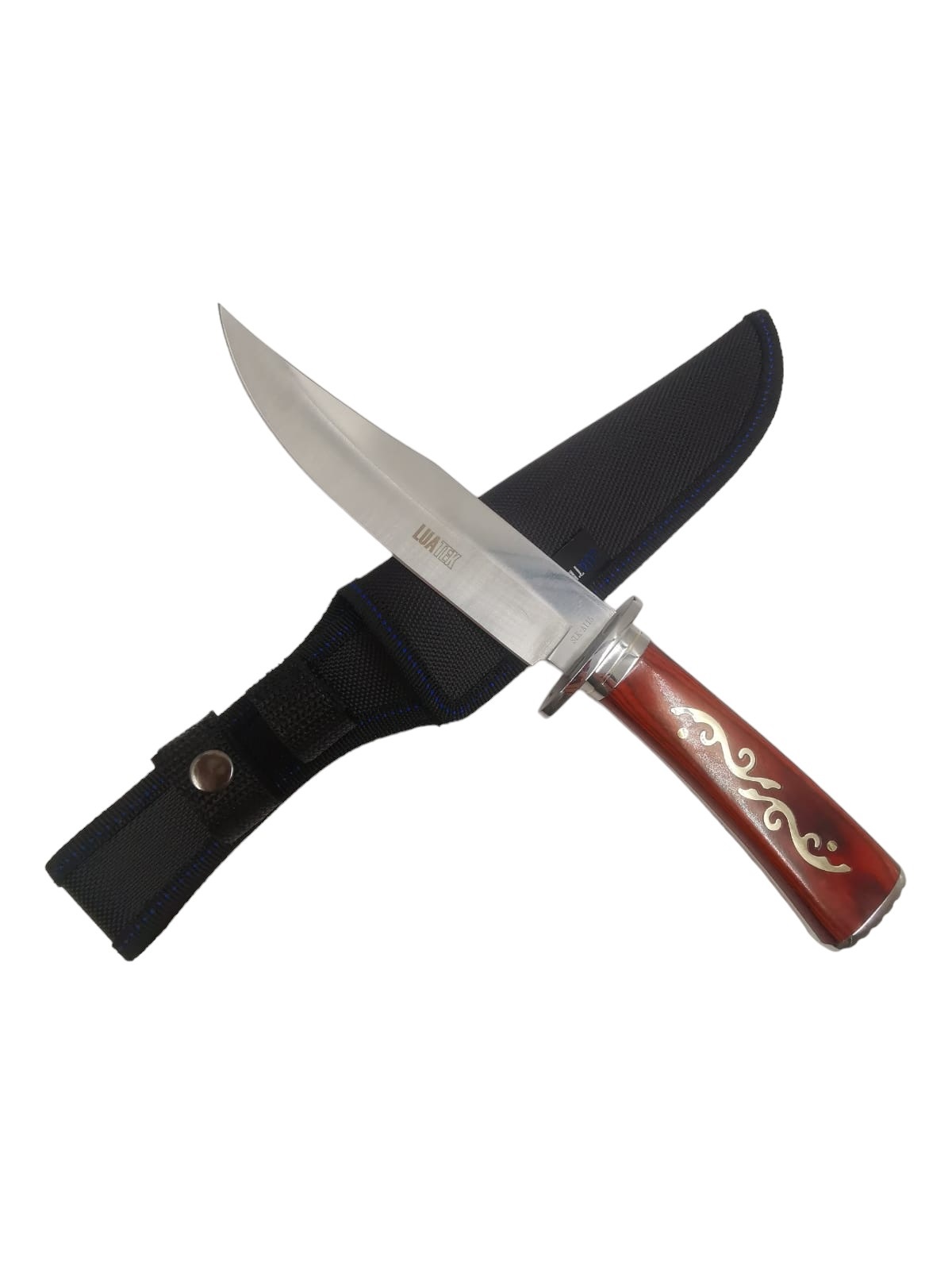 Faca Luatek Lâmina Aço Inox Cabo Em Aço E Bainha Slk-a115 - Marrom