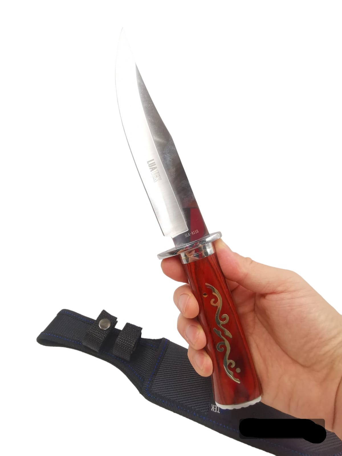 Faca Luatek Lâmina Aço Inox Cabo Em Aço E Bainha Slk-a115 - Marrom