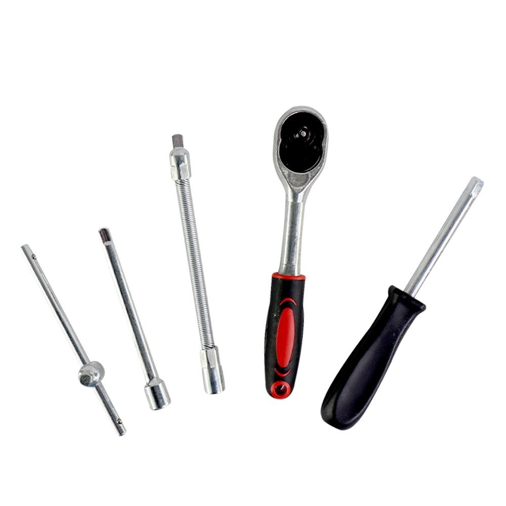 Kit De Ferramentas Com 46 Peças Jogo De Chaves Com Catraca Reversível + Soquetes