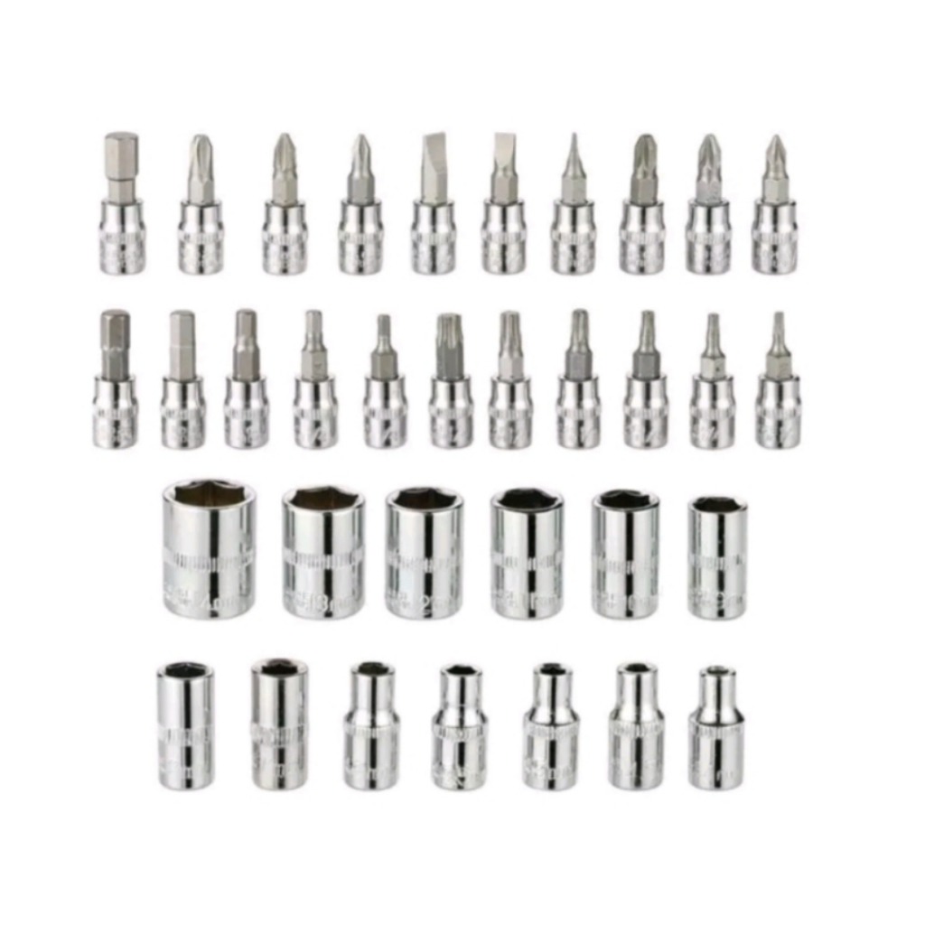 Kit De Ferramentas Com 46 Peças Jogo De Chaves Com Catraca Reversível + Soquetes