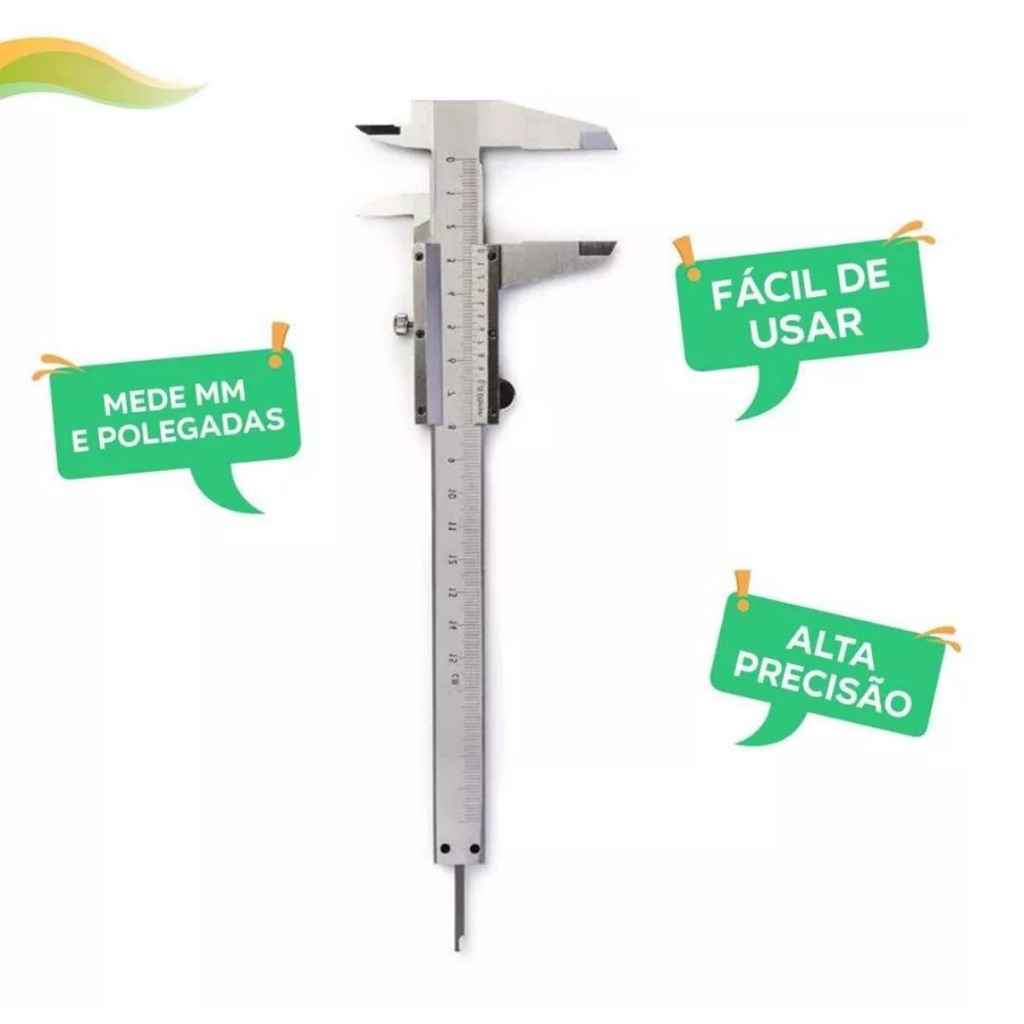 paquímetro universal 150mm x 0,2mm profissional em aço lwj-309