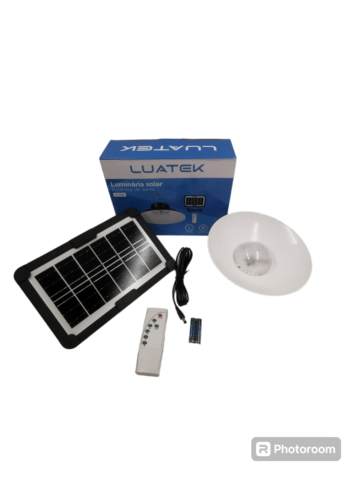 luminaria de solar potencia de saida com controle remoto