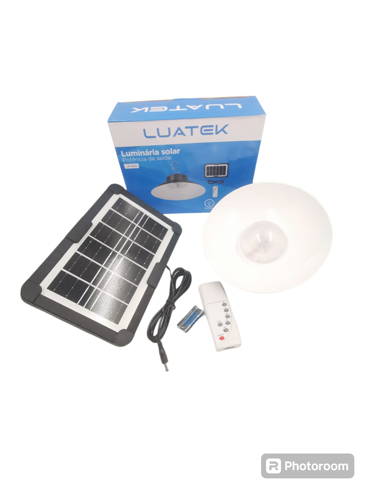 luminaria de solar potencia de saida com controle remoto