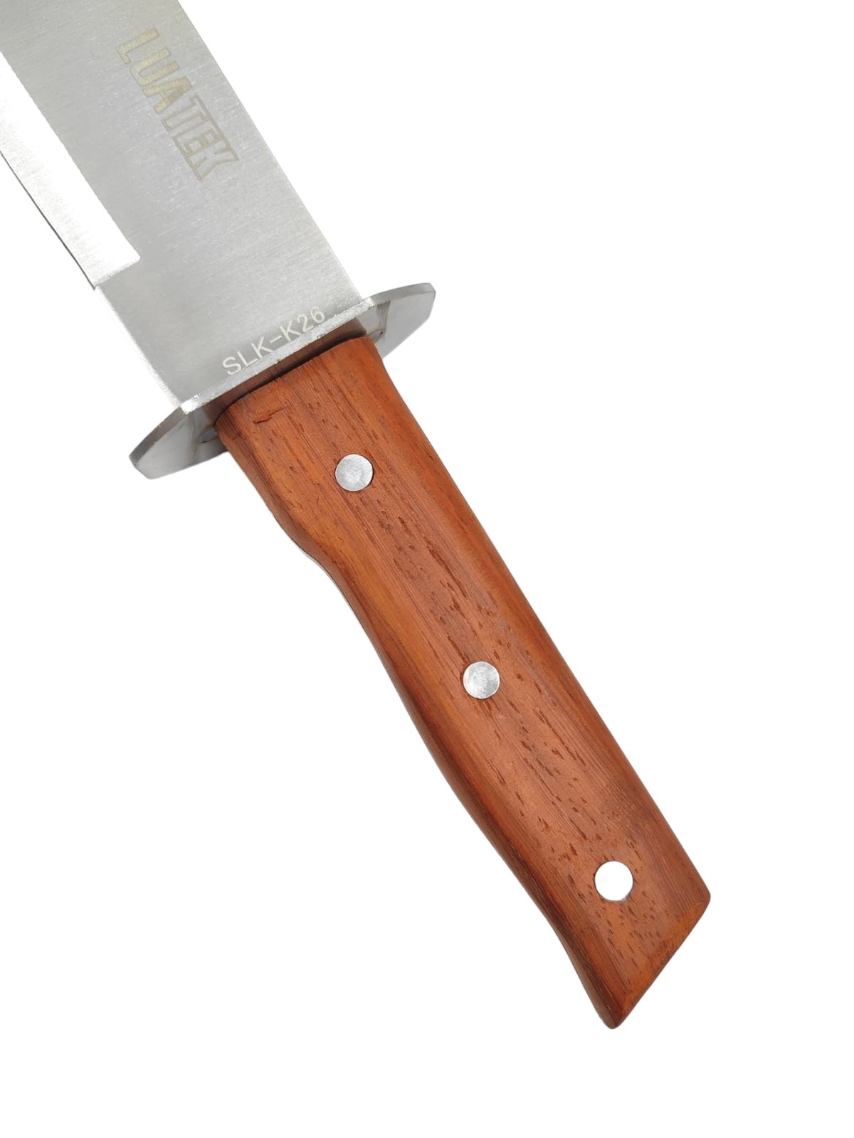 Facão Tatico Militar Aço Inox Afiado Cabo Madeira Com Bainha