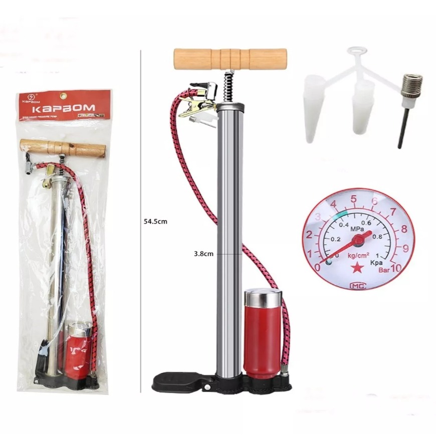 Bomba De Ar Manual Pneus Carro Moto Bicicleta B-TEK BT-AX103