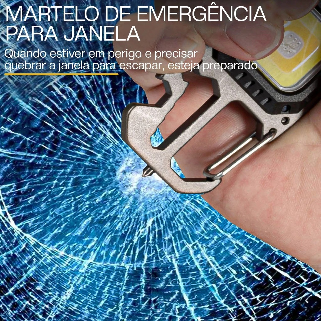 Lanterna Multifuncional Mini Glare Cob Chaveiro Pingente Luz