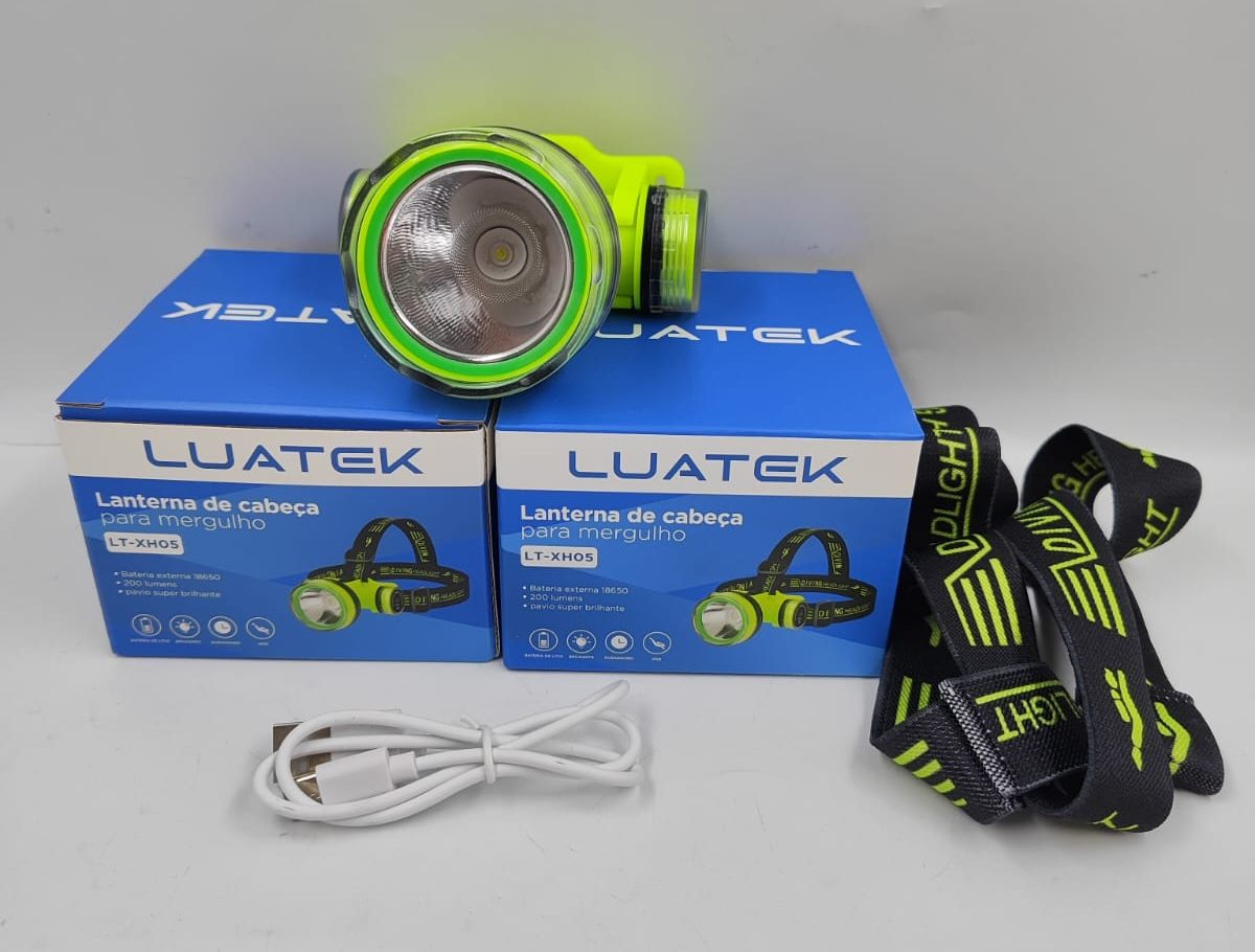 Lanterna De Cabeça Mergulho Pesca Led Usb 30m Prova Dágua Cor Da Lanterna Amarelo Strong-light LT-XH05 Cor Da Luz Branco