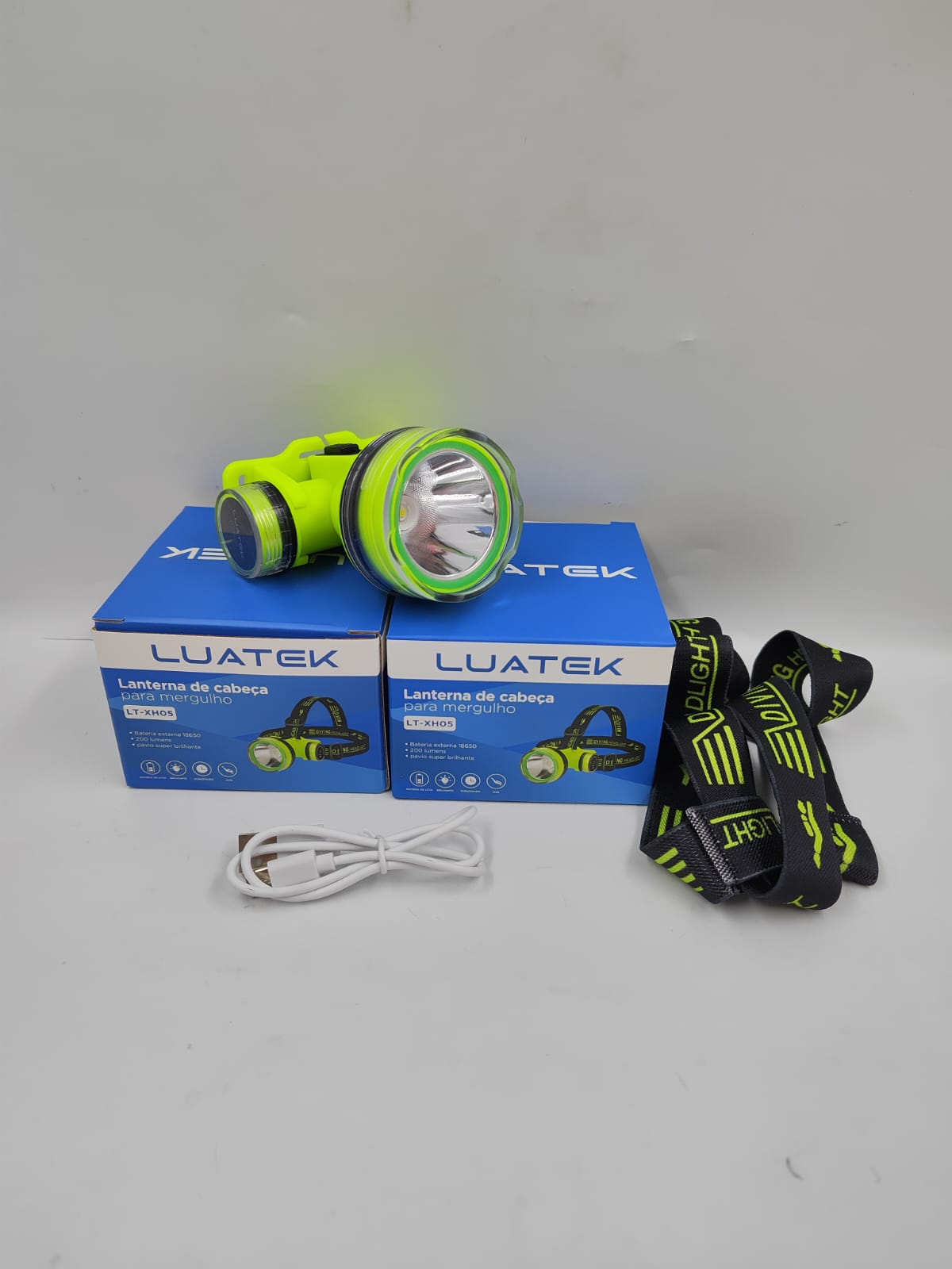 Lanterna De Cabeça Mergulho Pesca Led Usb 30m Prova Dágua Cor Da Lanterna Amarelo Strong-light LT-XH05 Cor Da Luz Branco