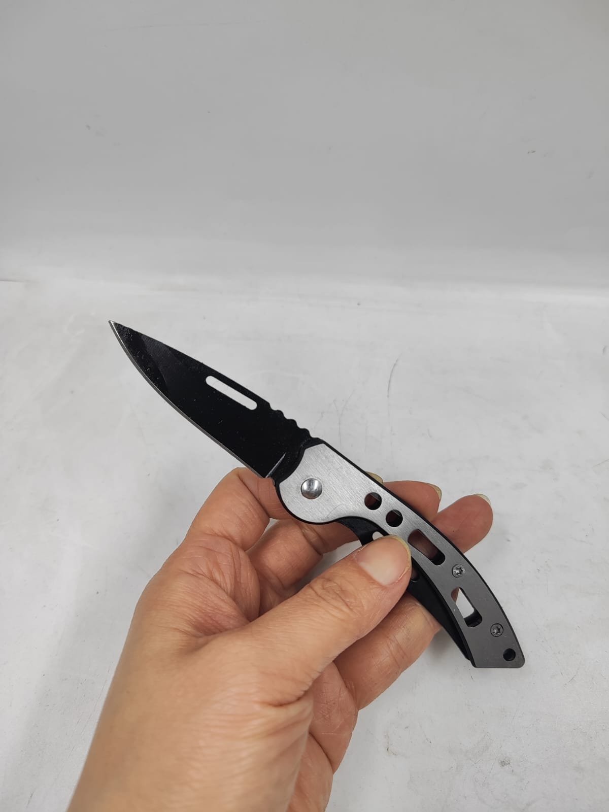 Canivete Dobrável Semiautomático De Metal16,5 Cm, Canivete Tatico