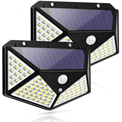 Luminária Solar 100 Led Com Sensor de Presença Jardim Resistente a Chuva