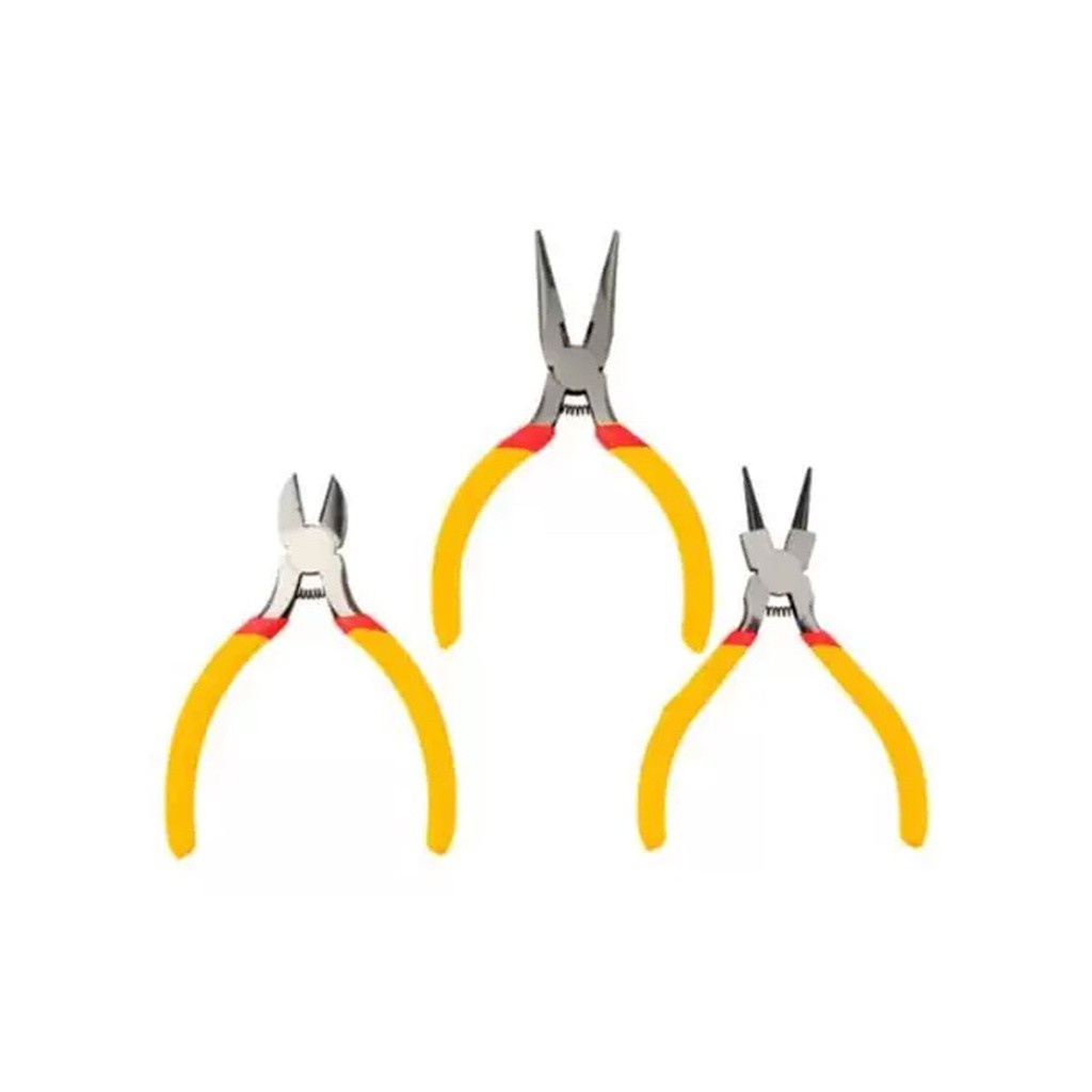 Kit 3 Mini Alicates LE-1936 Aço Carbono e Cabo Emborrachado