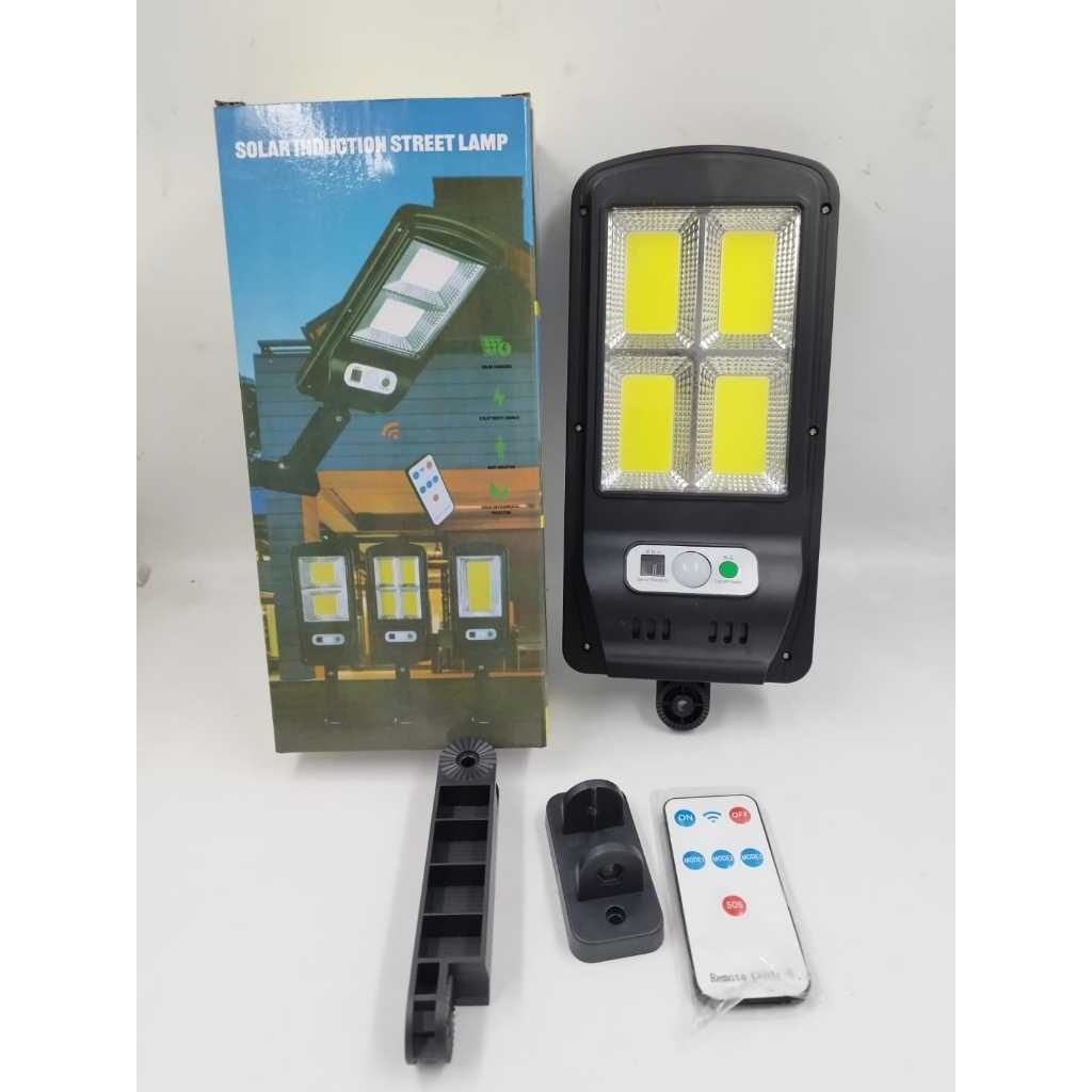 Luminária Solar Poste Rua Parede Refletor  Sensor Presença Movimento Prova D' Água Com Controle 0002