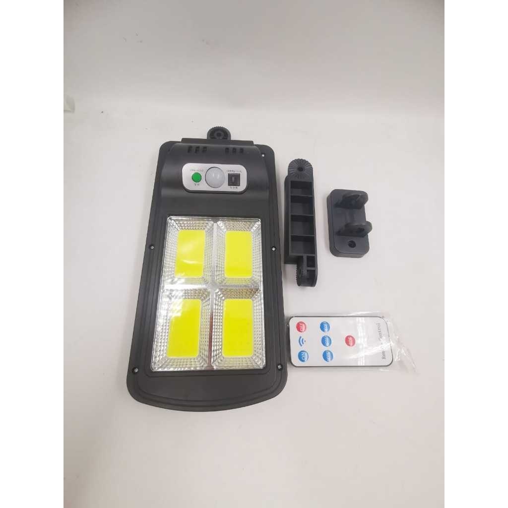 Luminária Solar Poste Rua Parede Refletor  Sensor Presença Movimento Prova D' Água Com Controle 0002