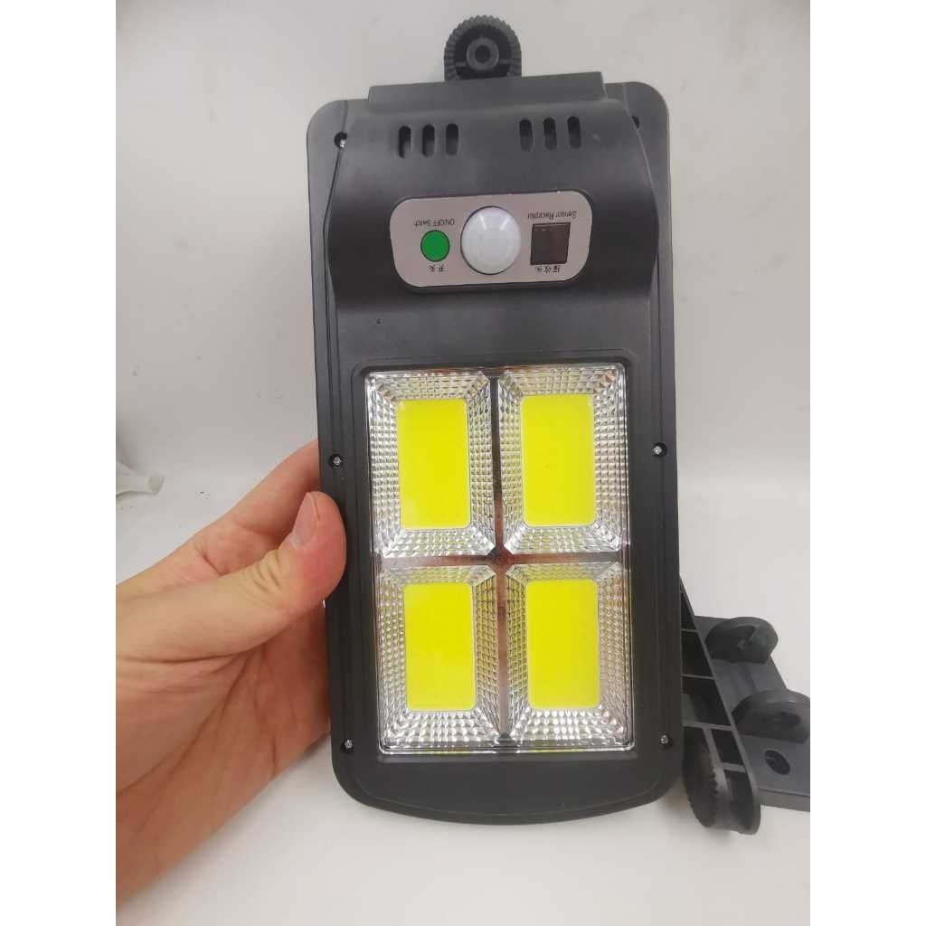 Luminária Solar Poste Rua Parede Refletor  Sensor Presença Movimento Prova D' Água Com Controle 0002