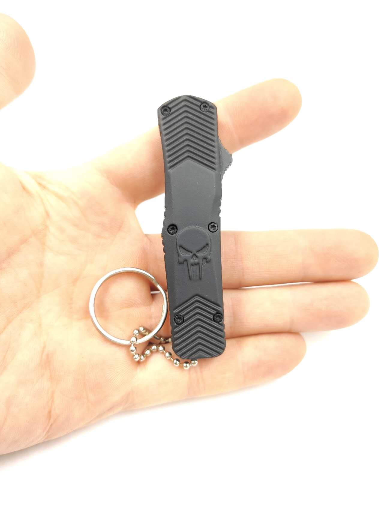 Canivete Lamina Frontal Metal Automático Com chaveiro